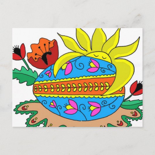 Spring Sun en Pysanka Briefkaart (Voorkant)