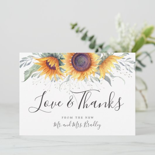 Spring Sunflower Bloom | Dank u wel Bedankkaart (Staand voorkant)