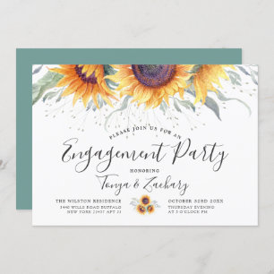 Spring Sunflower Bloom   Engagement Party Kaart