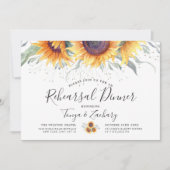 Spring Sunflower Bloom Rehearsal Dinner Kaart (Voorkant)
