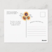 Spring Sunflower Bloom | Uitnodiging voor de indie (Achterkant)