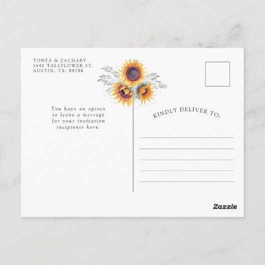 Spring Sunflower Bloom | Uitnodiging voor de indie (Achterkant)