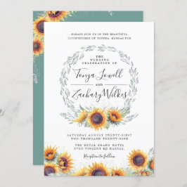 Spring Sunflower Bloom | Weddengeviering Kaart