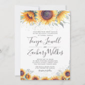 Spring Sunflower Bloom Wedding Invite Kaart (Voorkant)