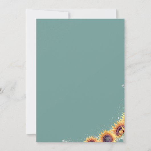 Spring Sunflower Bloom Wedding Invite Kaart (Achterkant)