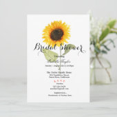 Spring Sunflower Bridal Shower Invitation Kaart (Staand voorkant)