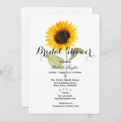 Spring Sunflower Bridal Shower Invitation Kaart (Voorkant / Achterkant)