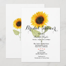Spring Sunflower Bridal Shower Invitation Kaart
