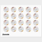 Spring Sunflower en Paarse Peony Wedding Classic Ronde Sticker (Vel)