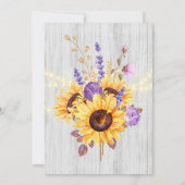 Spring Sunflower Paars Peony Bachelorette Party Kaart (Achterkant)