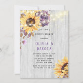 Spring Sunflower Paarse Peony Couples Shower Kaart (Voorkant)