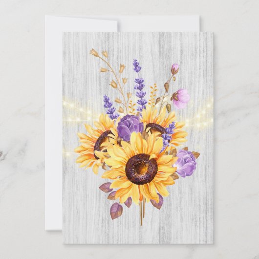 Spring Sunflower Paarse Peony Couples Shower Kaart (Achterkant)