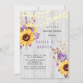 Spring Sunflower Paarse Peony Wedding Shower Kaart (Voorkant)