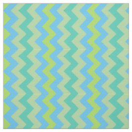 Spring Sunshine Chevron Patroon Blauw Groen Geel Stof