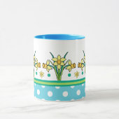 Spring Sunshine Daffodil Border, Polka Dots Mok (Midden)