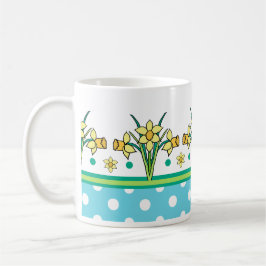 Spring Sunshine Daffodil Border, Polka Dots Mok