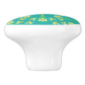 Spring Sunshine Daffodils Aqua Custom Ceramic Knob Keramische Knop (Zijkant)