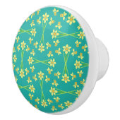 Spring Sunshine Daffodils Aqua Custom Ceramic Knob Keramische Knop (Rechts)