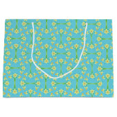 Spring Sunshine Daffodils op Blue Grote Gift Bag Large Cadeautasje (Voorkant)