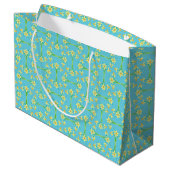 Spring Sunshine Daffodils op Blue Grote Gift Bag Large Cadeautasje (Achterkant Gekanteld)