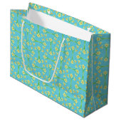 Spring Sunshine Daffodils op Blue Grote Gift Bag Large Cadeautasje (Voorkant Gekanteld)
