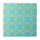 Spring Sunshine Daffodils Sky Blue Ceramic Tegel Tegeltje (Voorkant)