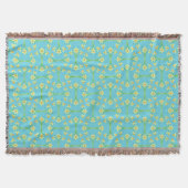 Spring Sunshine Daffodils Sky Blue Throw Blanket Deken (Voorkant)