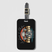 Spring Sunshine en Ele-fun Retro Beach Getaway Bagagelabel (Voorkant (verticaal))