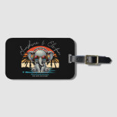 Spring Sunshine en Ele-fun Retro Beach Getaway Bagagelabel (Voorkant (horizontaal))