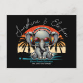 Spring Sunshine en Ele-fun Retro Beach Getaway Briefkaart (Voorkant)
