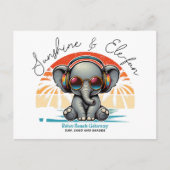 Spring Sunshine en Ele-fun Retro Beach Getaway Briefkaart (Voorkant)