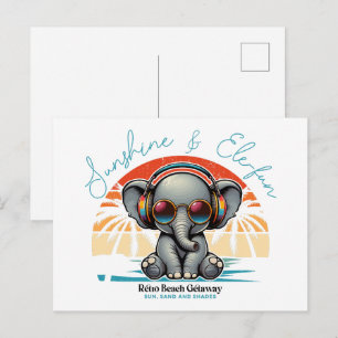 Spring Sunshine en Ele-fun Retro Beach Getaway Briefkaart