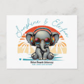 Spring Sunshine en Ele-fun Retro Beach Getaway Briefkaart (Voorkant)