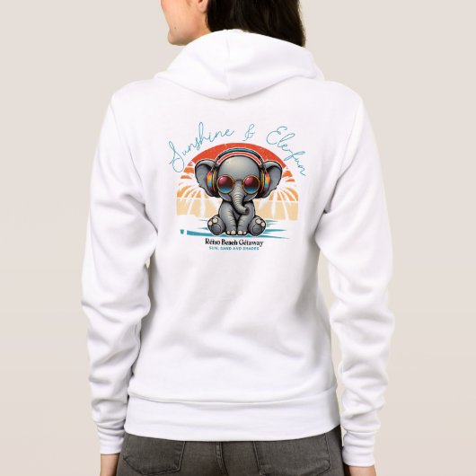 Spring Sunshine en Ele-fun Retro Beach Getaway Hoodie (Achterkant)