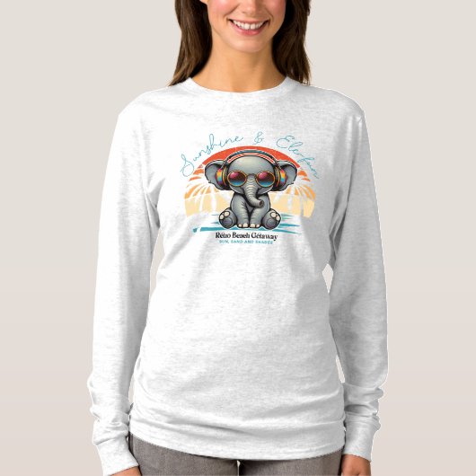 Spring Sunshine en Ele-fun Retro Beach Getaway T-shirt (Voorkant)