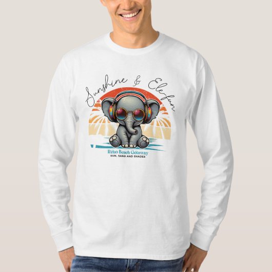 Spring Sunshine en Ele-fun Retro Beach Getaway T-shirt (Voorkant)