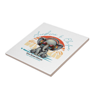 Spring Sunshine en Ele-fun Retro Beach Getaway Tegeltje