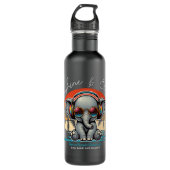 Spring Sunshine en Ele-fun Retro Beach Getaway Waterfles (Voorkant)