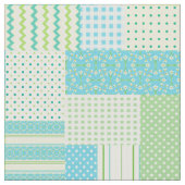 Spring Sunshine Faux Patchwork Patronen Stof (Close Up)