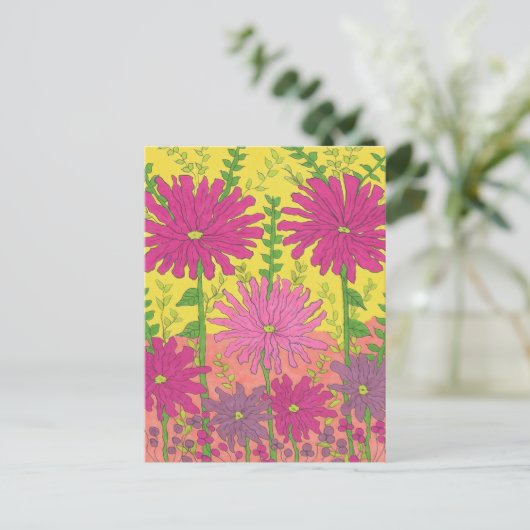 Spring Sunshine Floral Briefkaart (Staand voorkant)