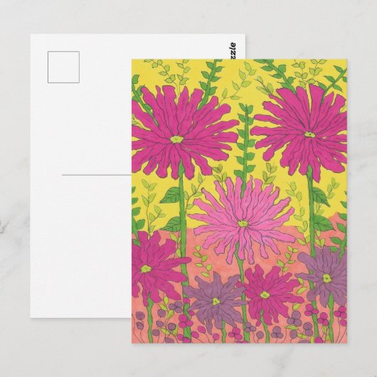 Spring Sunshine Floral Briefkaart (Voorkant / Achterkant)