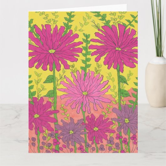 Spring Sunshine Floral Kaart (Voorkant)