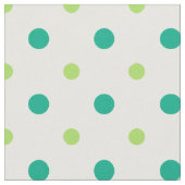 Spring Sunshine Groene en Witte Polka Dots Stof (Close Up)