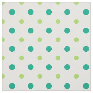 Spring Sunshine Groene en Witte Polka Dots Stof
