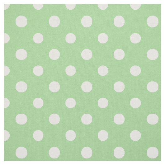 Spring Sunshine Wit op Groene Polka Dots Stof (Swatch)