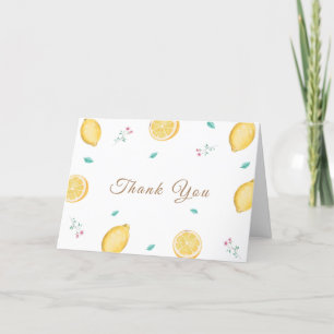 Spring Sweet Lemon Citrus Fruit Baby shower Bedankkaart