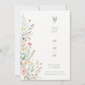 Spring Sweet Wildflowers Branches Wedding Pink Save The Date (Voorkant)