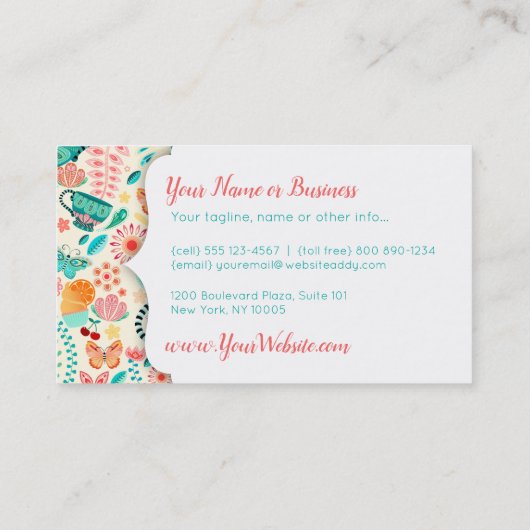 Spring Tea Garden Visitekaartje (Achterkant)