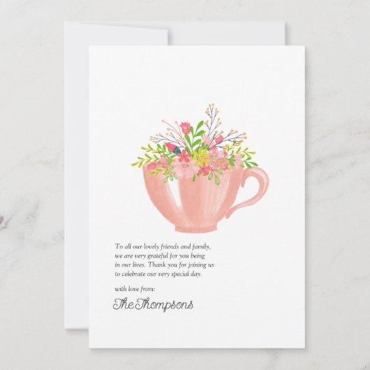 Spring Tea Party Bedankkaart (Achterkant)