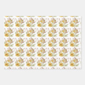 Spring Tea Party Gele theepotten en Rozen Inpakpapier Vel (Voorkant 2)